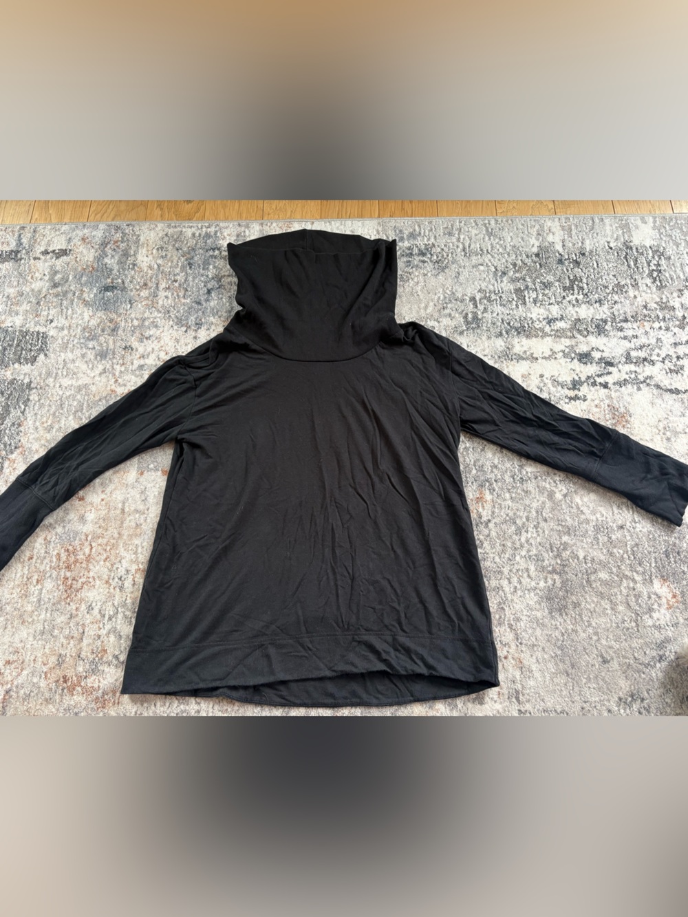 Merona Black Fold-Over Neck Long Sleeve Top